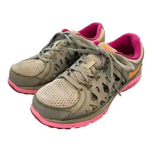 Nike Dual Fusion‎ Women’s Size 6.5 Run 2 Wolf Grey Orange Pink Running Shoes